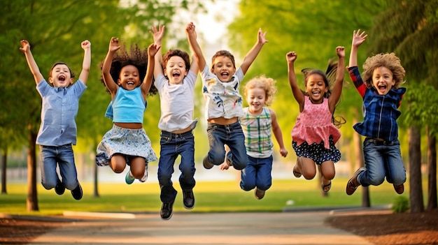 Happy children playing